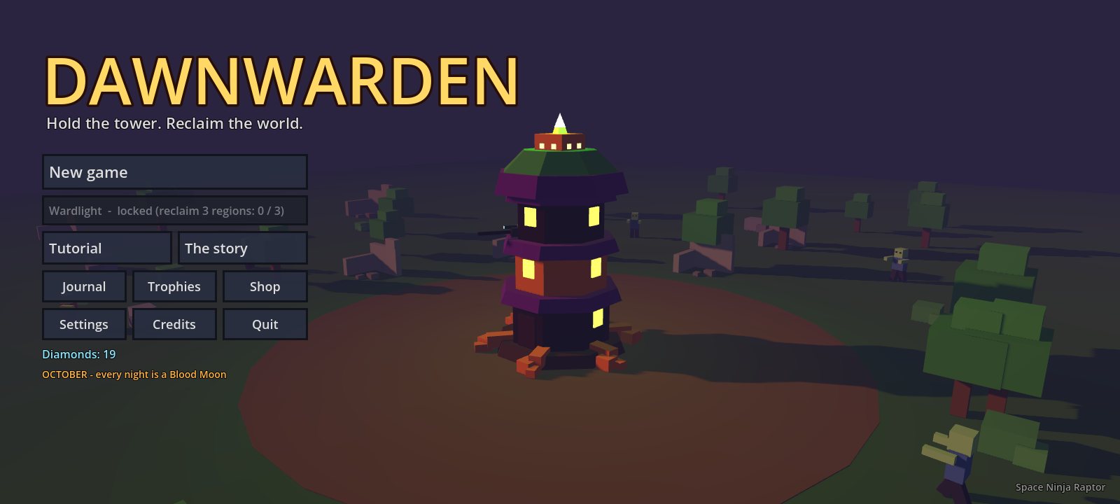 The Dawnwarden title screen